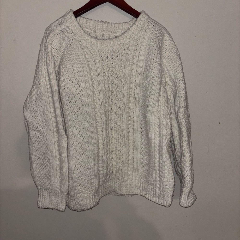 Cozy White Cable Knit Sweater